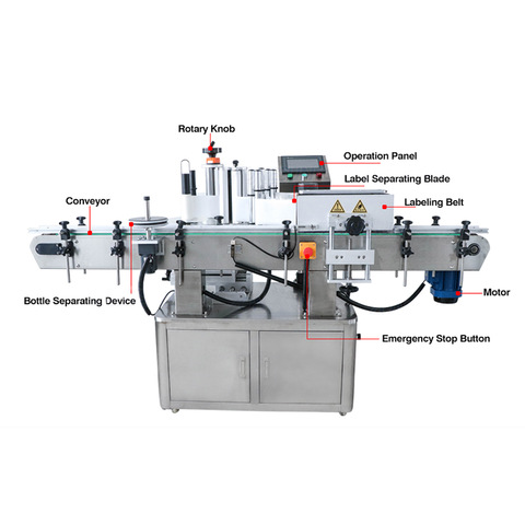 Automatisk merkemaskin for etiketter for runde formede flasker